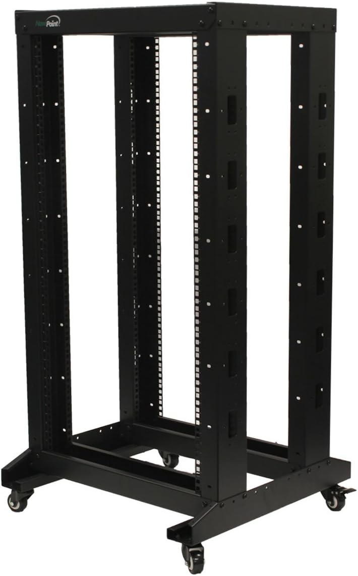 4ft 19 Inch 22U 4-Post Network Server Relay Rack with Casters Q921654