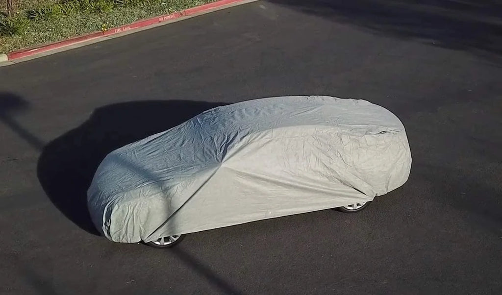 Car Cover with Fleece Lining, Anti-Theft Cable Lock, Bag & Wind Straps E388