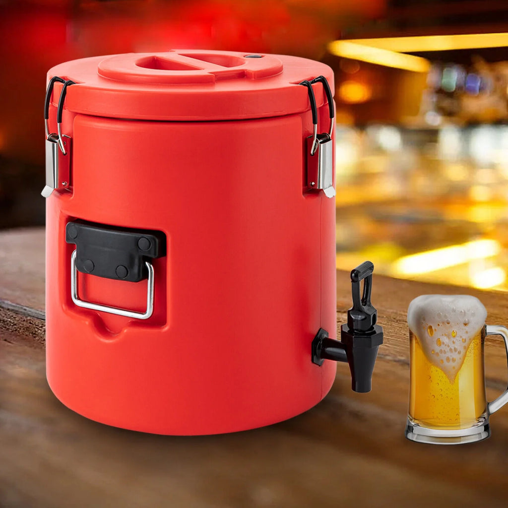 15L Round Stainless Steel Insulated Beverage Dispenser with Lid I307570