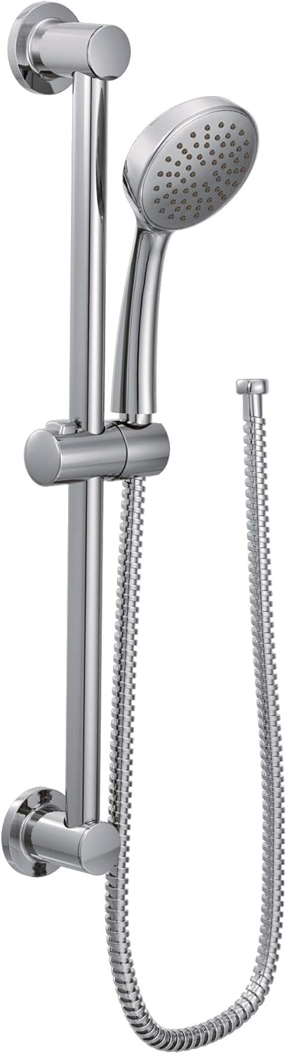 Chrome Handheld Shower with 24-Inch Slide Bar and 59-Inch Hose U59073