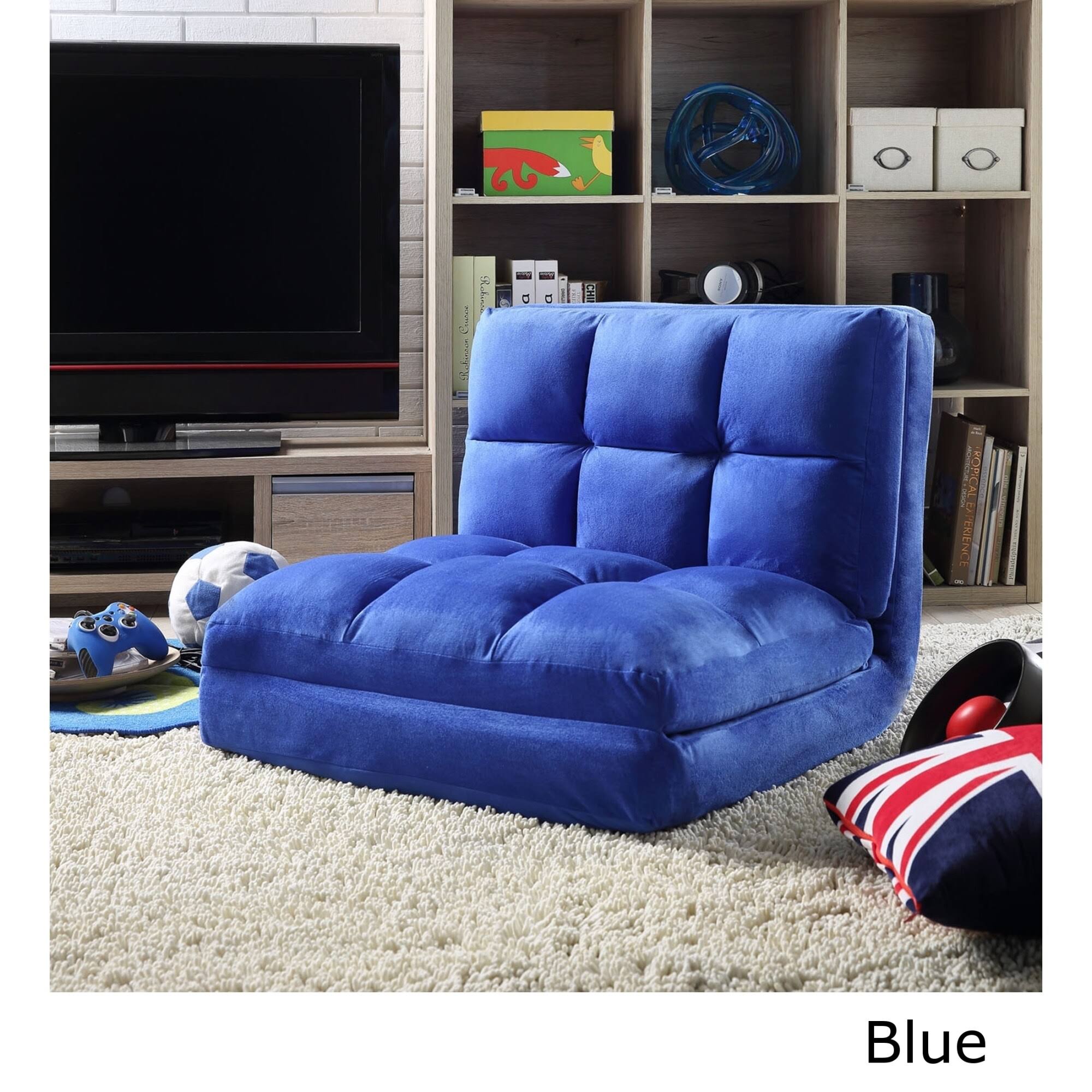 Purple Microsuede 5-Position Convertible Flip Chair Sleeper K26676