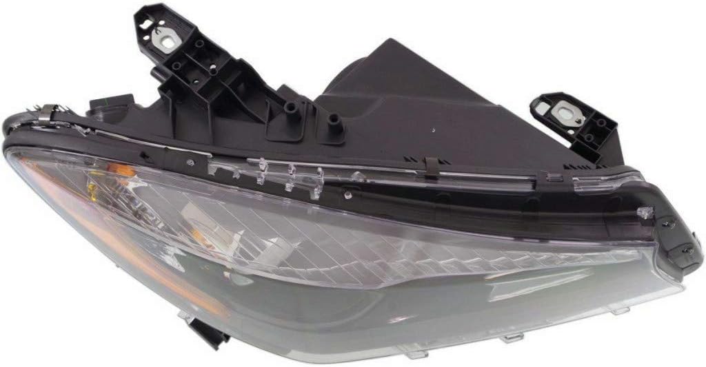 Headlight Assembly Passenger Side with Bulbs Black Housing D6786