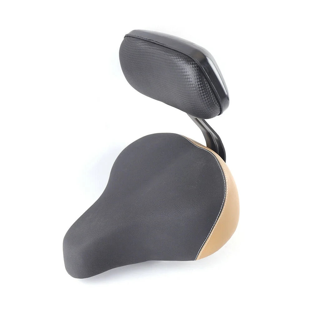 Black Comfort Bicycle Seat Saddle with Soft Back Rest 12" x 10" H2206