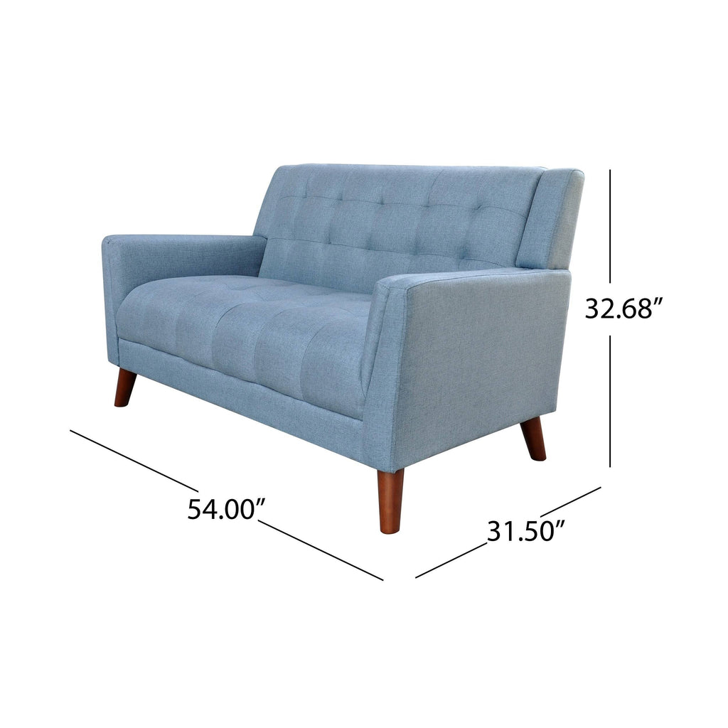 Blue Fabric Loveseat O987