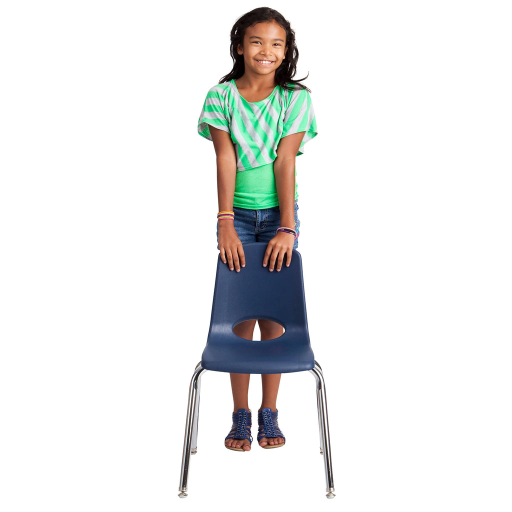 Navy Stack Chair with Swivel Glides, 6-Piece Set M6287