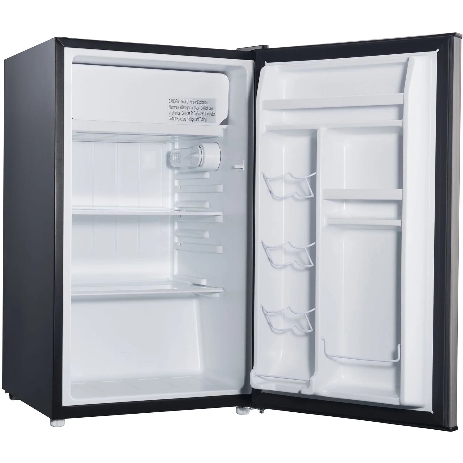 Black Single-Door Mini Refrigerator with Chiller Compartment D4810