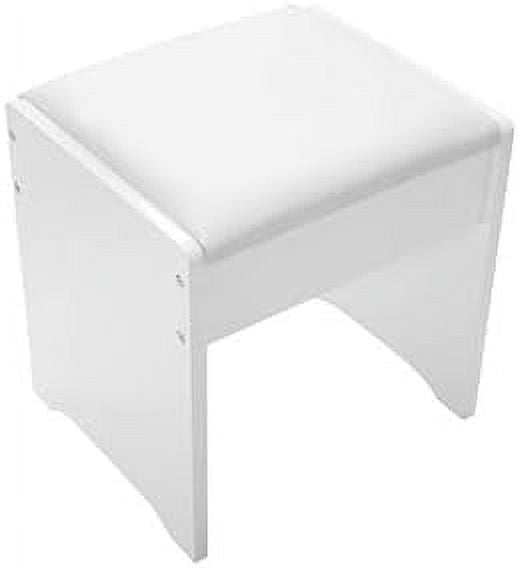 White Vanity Set with Flip Top Mirror and Cushioned Stool E7305