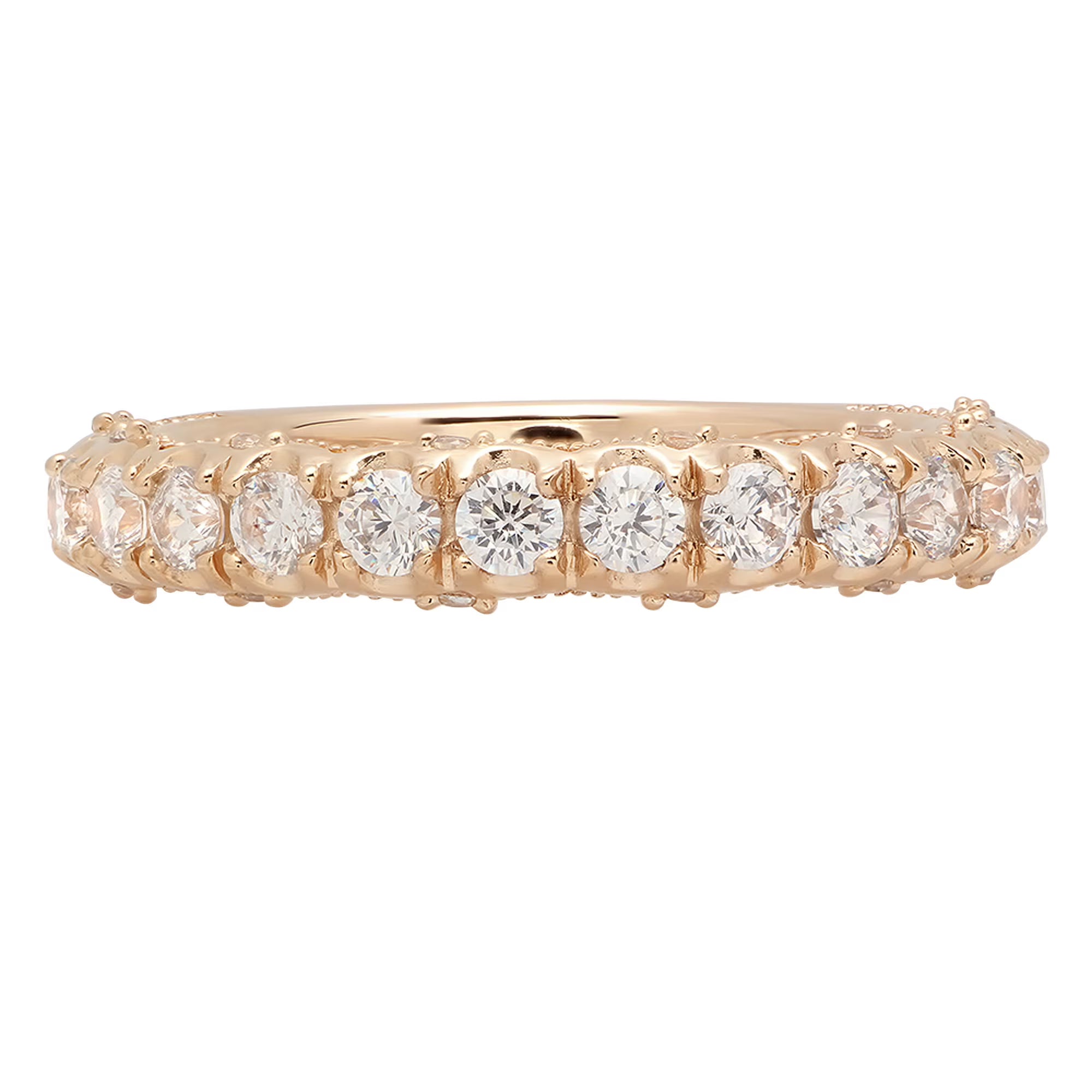 18K Yellow Gold Eternity Engagement Ring with Genuine Cultured Diamond X96621