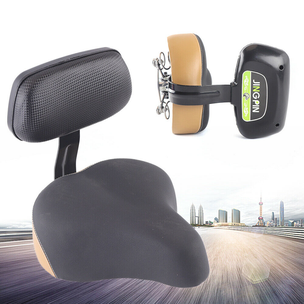 Black Comfort Bicycle Seat Saddle with Soft Back Rest 12" x 10" H2206