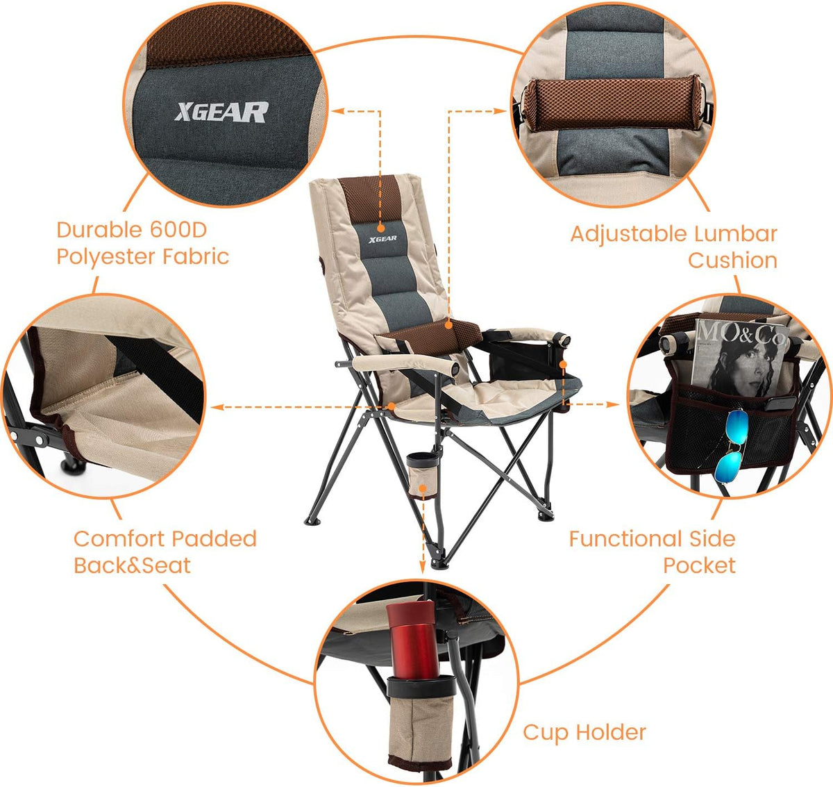 Padded Folding Camping Chair Q5902