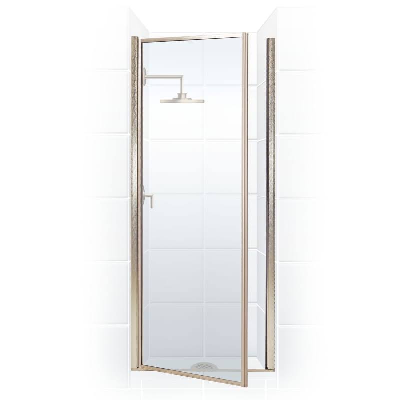 Framed Hinge Shower Door with Clear Glass Brushed Nickel T65145