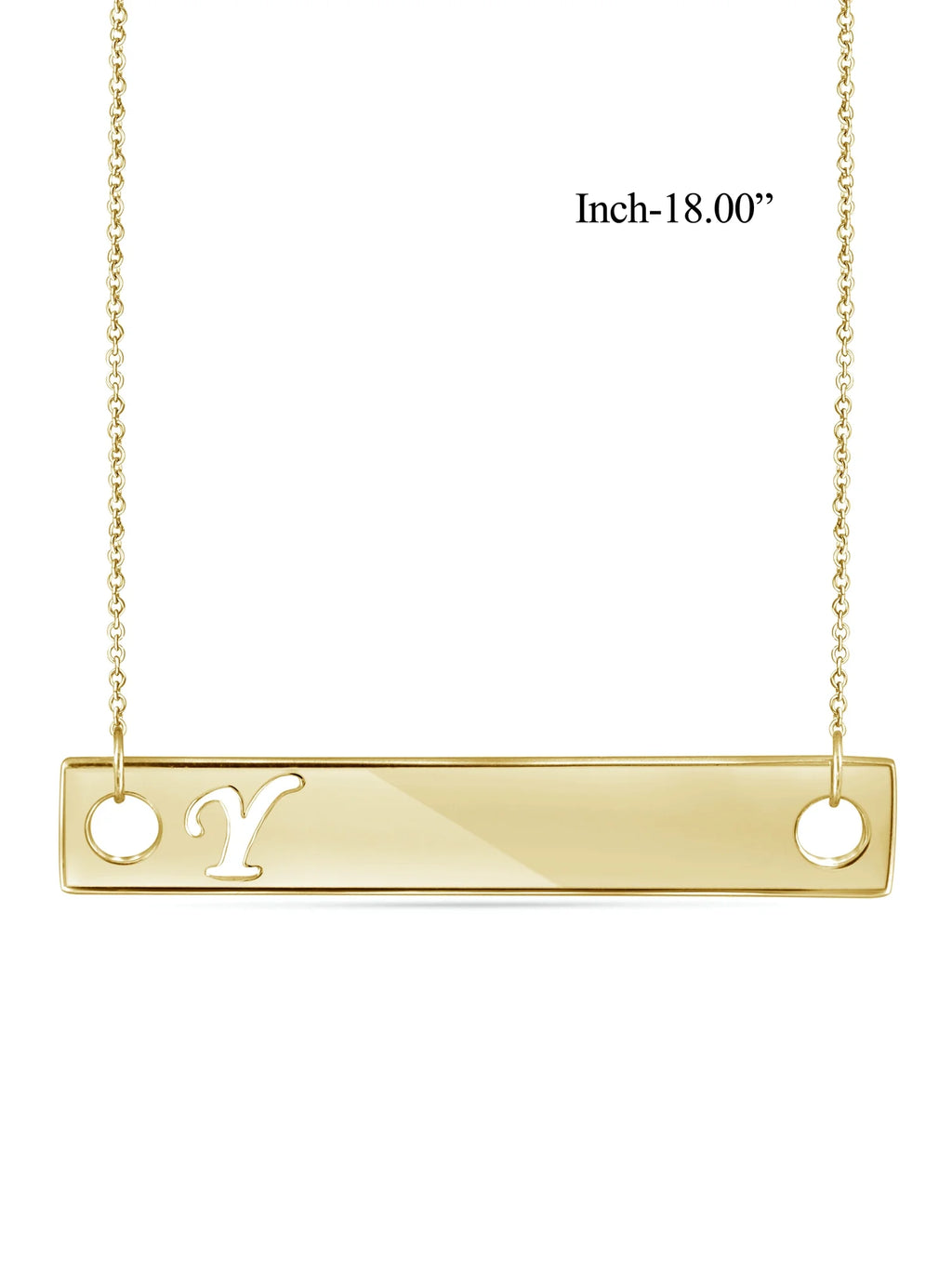 14K Gold Over Silver Bar Necklace J995