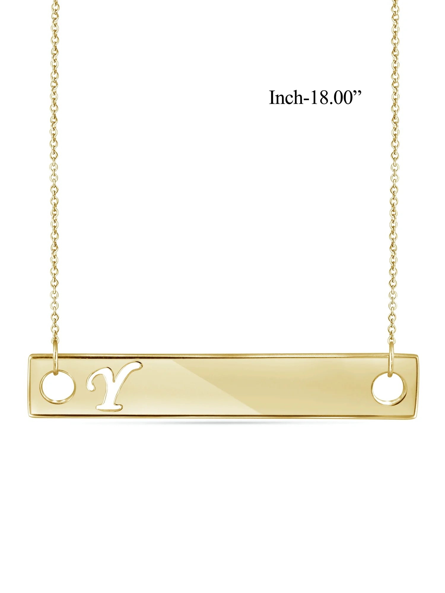 14K Gold Over Silver Bar Necklace J995