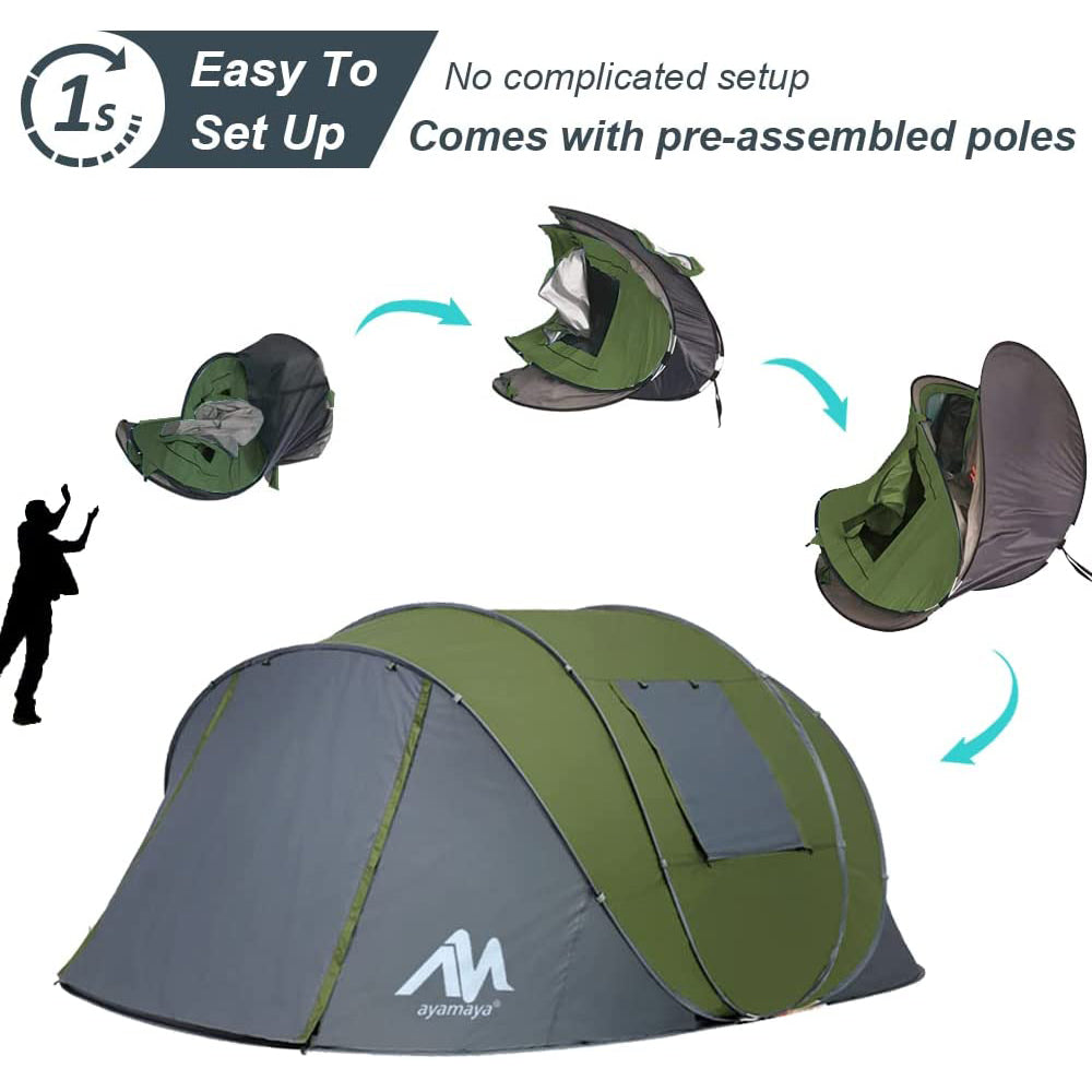 6 Person Pop up Tent with Vestibule F338330