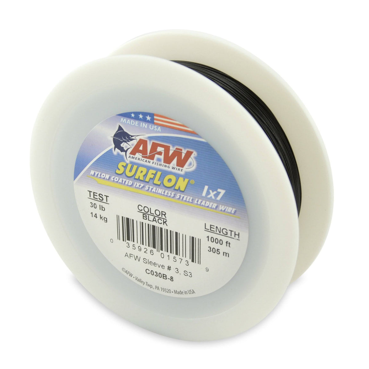Black 45 Pound Test 1000-feet Nylon Coated Stainless Steel Leader Wire O923