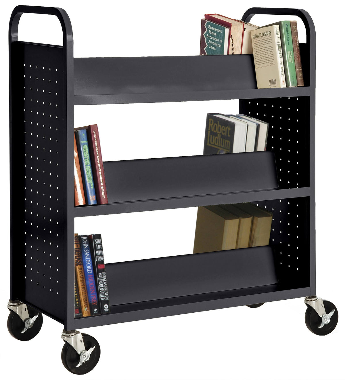 Black Double Sided Book Truck C79718