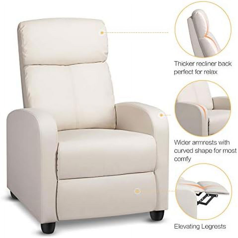 Silver Gray PU Leather Single Recliner Chair M689503