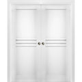 Sliding French Double Pocket Doors 48 x 80 inches White MDF Interior Doors Z312512