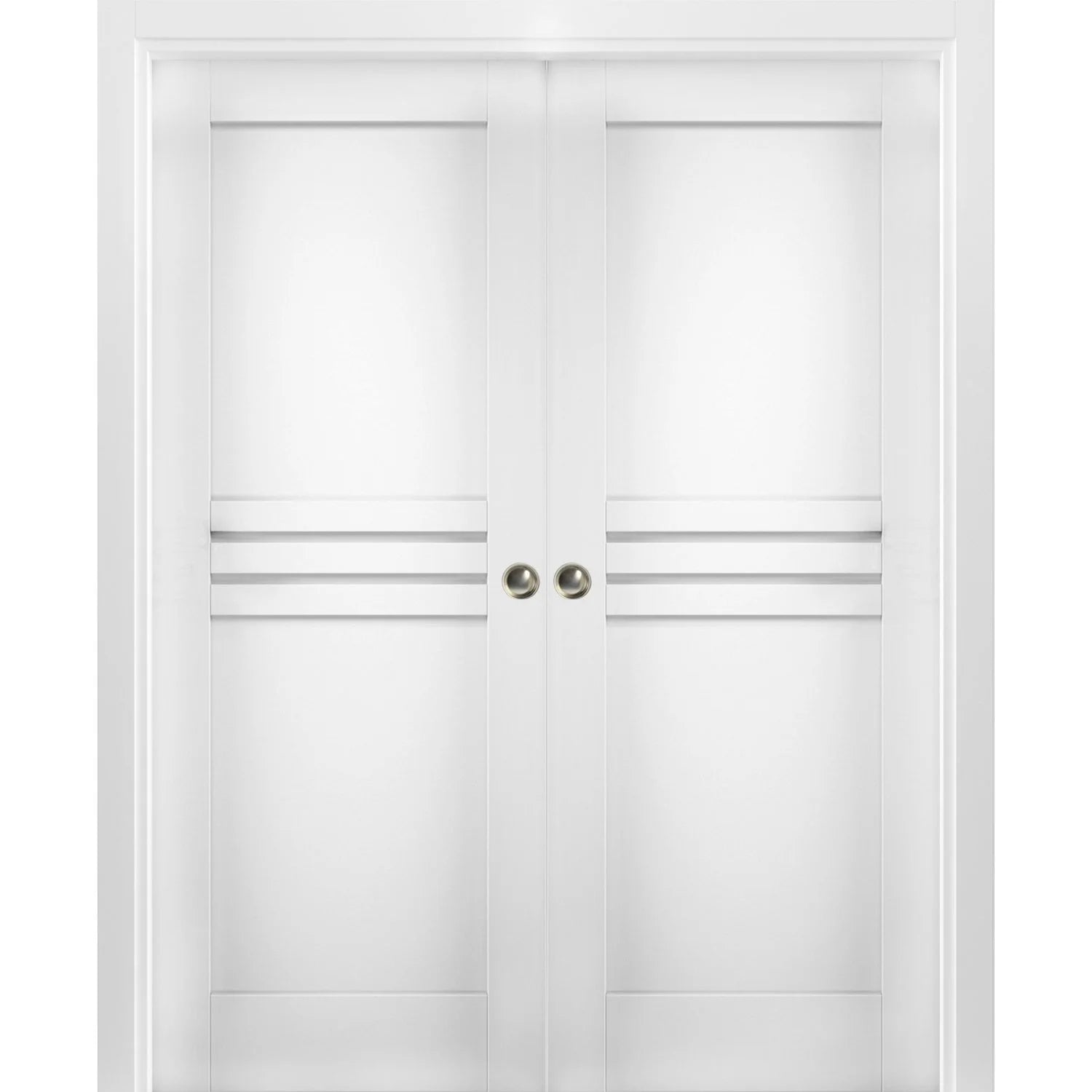 Sliding French Double Pocket Doors 48 x 80 inches White MDF Interior Doors Z312512