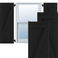 Black PVC Board and Batten Shutters, Per Pair F947