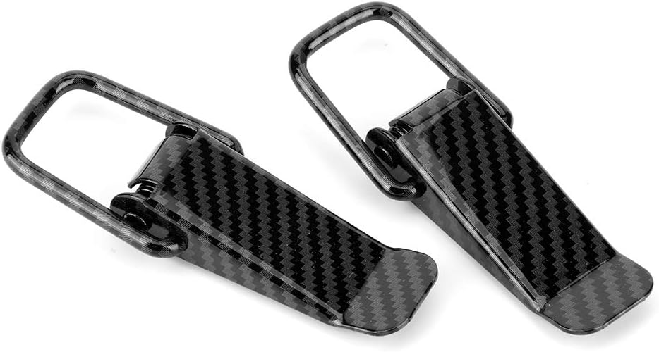 Black Carbon Fiber Texture Quick Release Hood Clip Pack of 2 B839