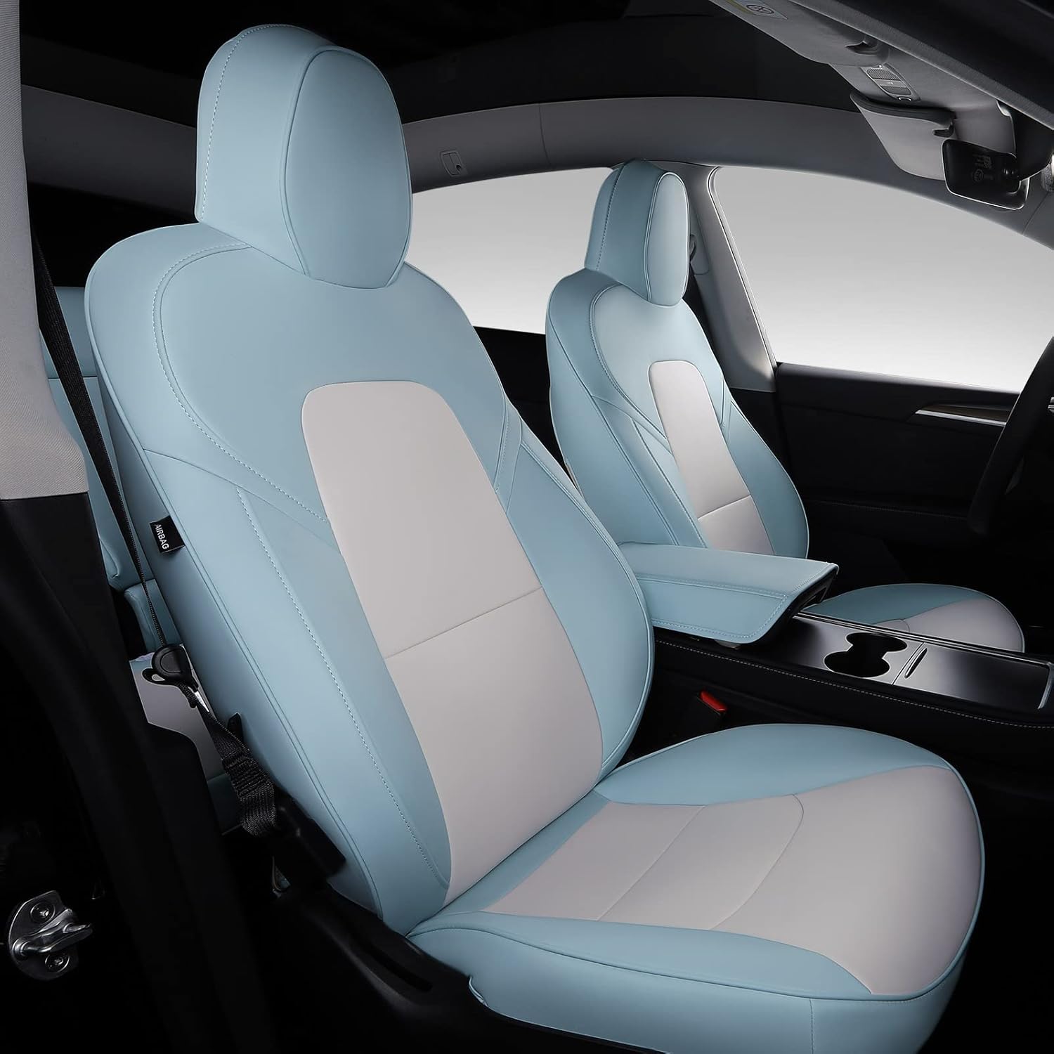Red PU Leather Car Seat Cover for Tesla Model 3 Q261