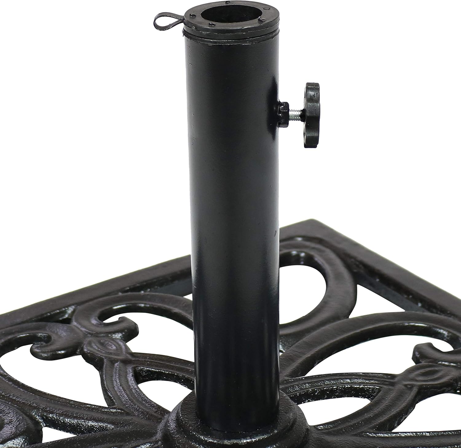 22-Inch Square Cast Iron Umbrella Base Black H3388