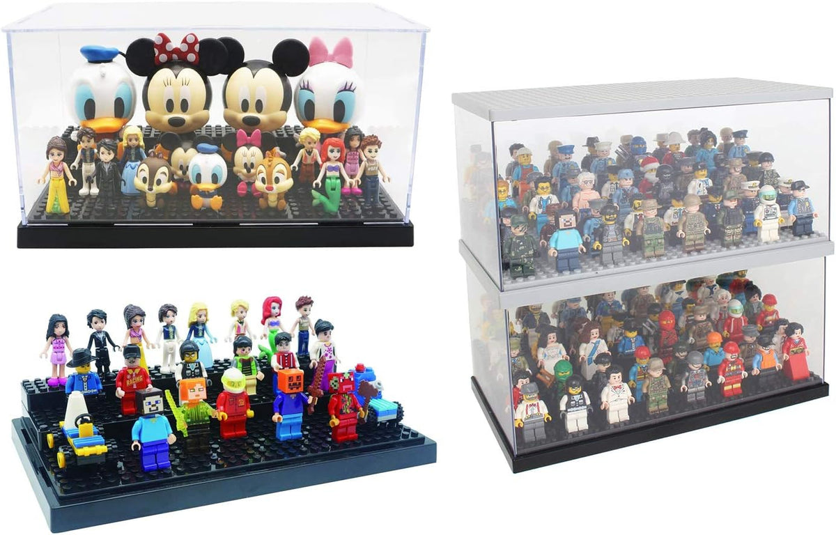 Pack of 2 Acrylic 3 Layer Display Case for Minifigure U3264