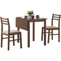 Walnut Beige Solid Wood 3pcs Dining Set E823599