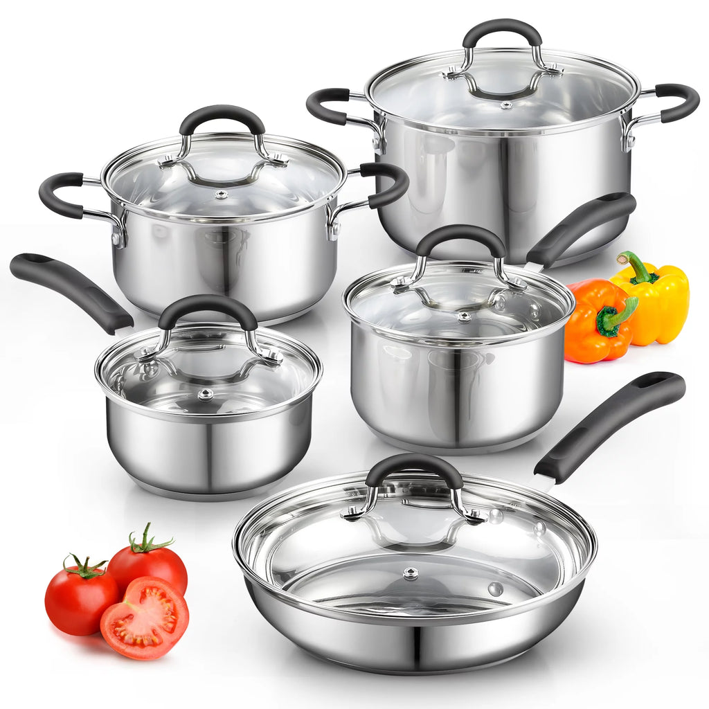 10-Piece Stainless Steel Cookware Set I3700