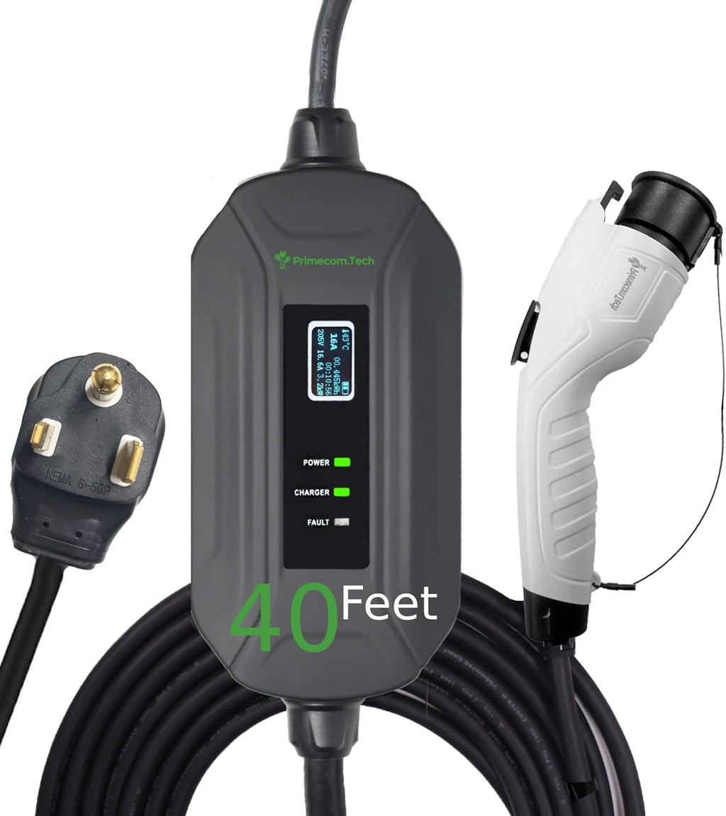 Portable Level 2 Electric Vehicle Charger, 16Amp, 30 Feet A3489