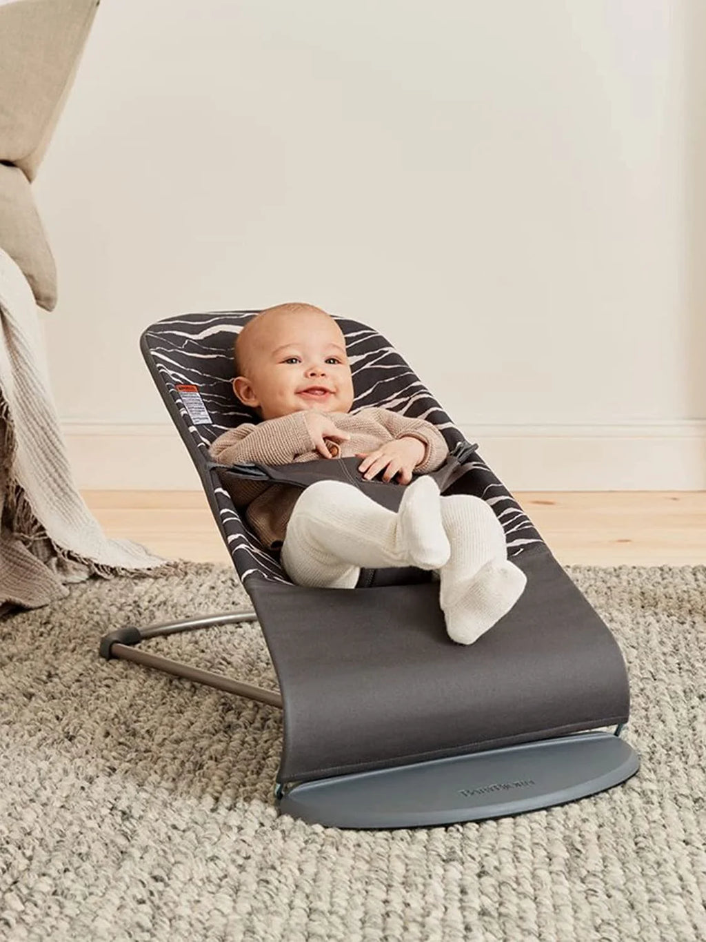 Dark Gray Cotton Baby Bouncer E365