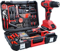 16.8V Cordless Drill with 91 Piece Tool Set and Plastic Toolbox W655