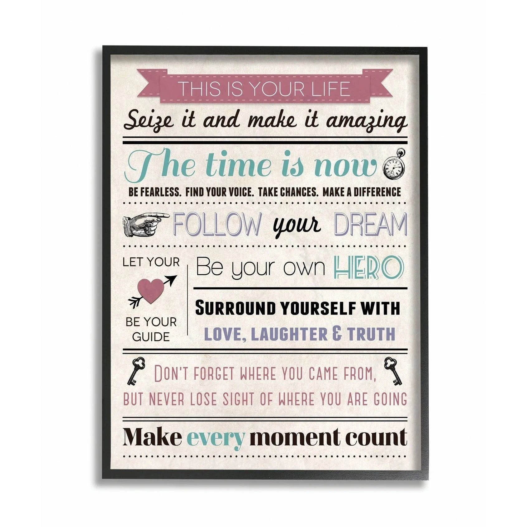 Black Framed Inspirational Wall Decor K8898
