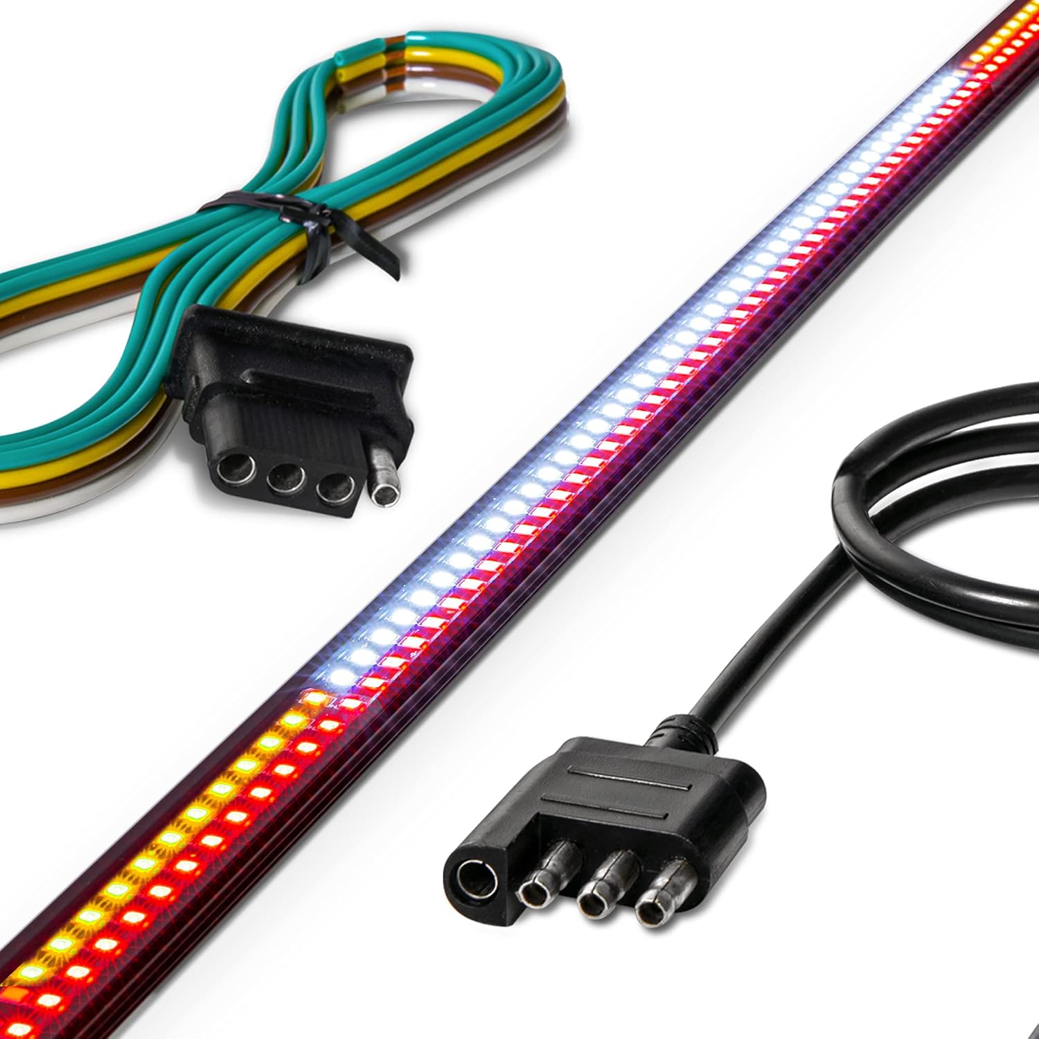 49 LED Tailgate Light Bar for Trucks, Rigid Aluminium Frame, Amber Sequential Turn Signal, IP66 Waterproof, Pack of 2 K6915