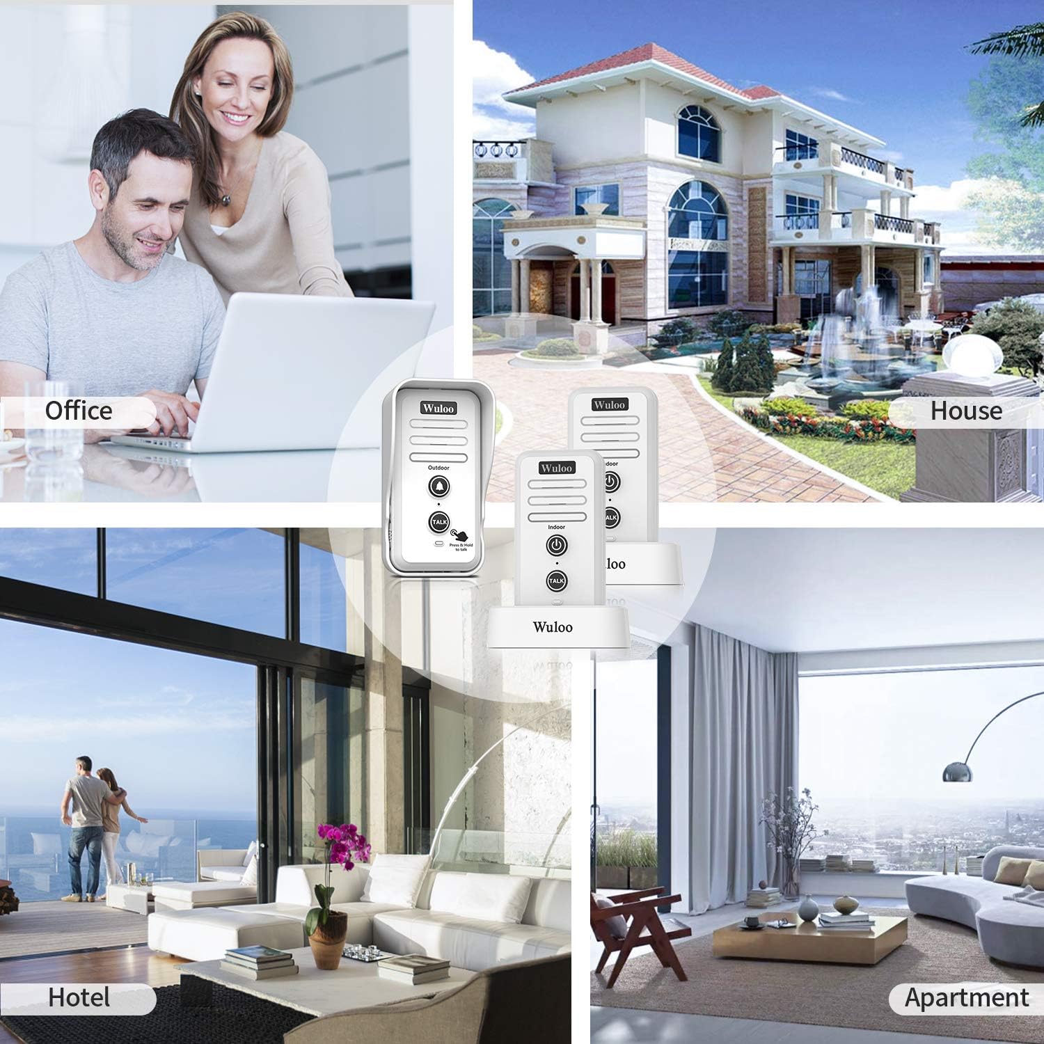 Wireless Intercom Doorbell Chime (1T2 White) X1583