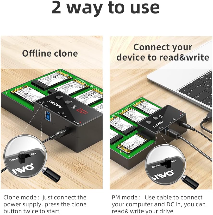 5-Bay M.2 mSATA External Hard Drive Docking Station with Offline Clone Duplicator O250900