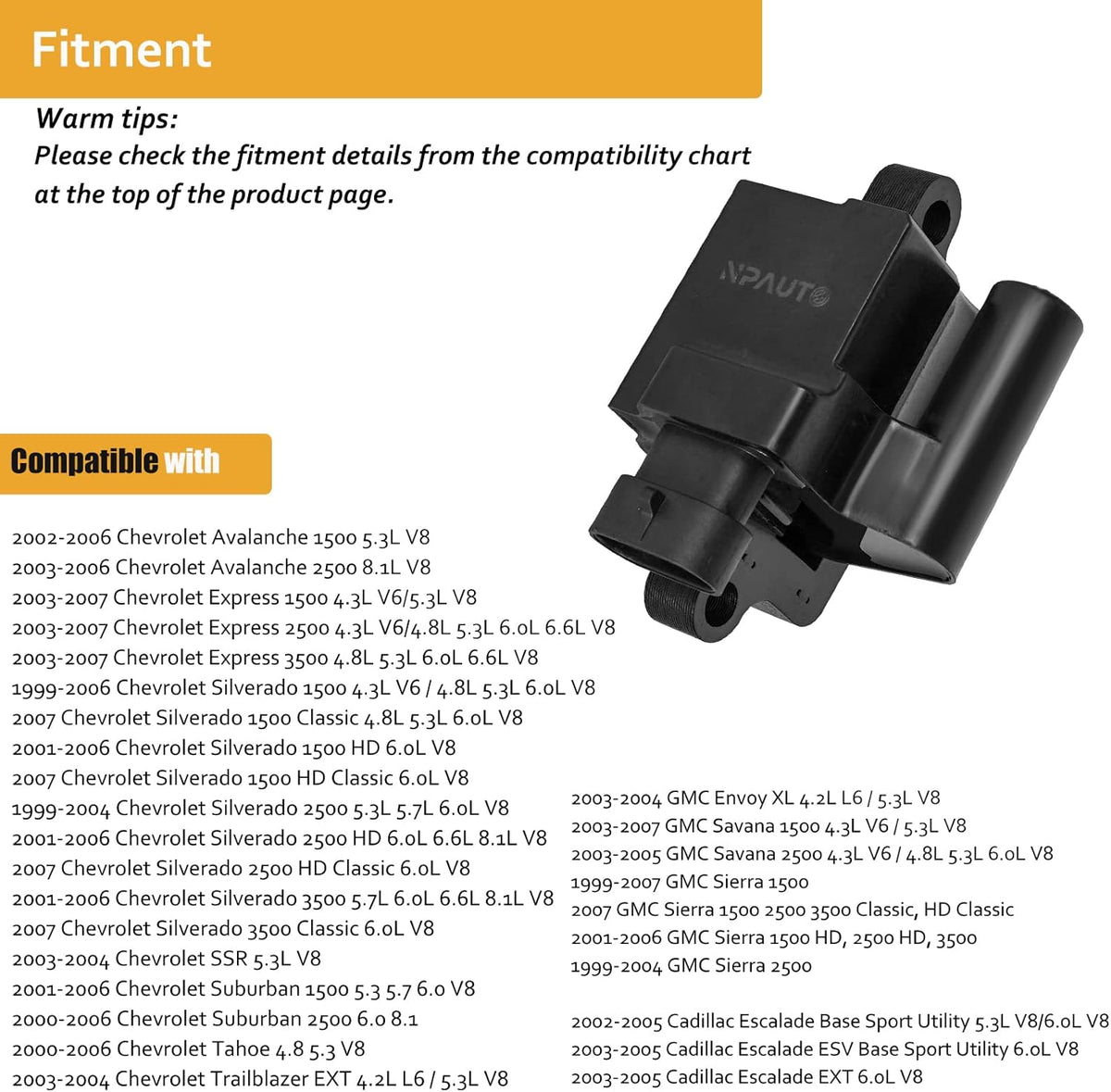 Square 8pc Ignition Coil Pack C765