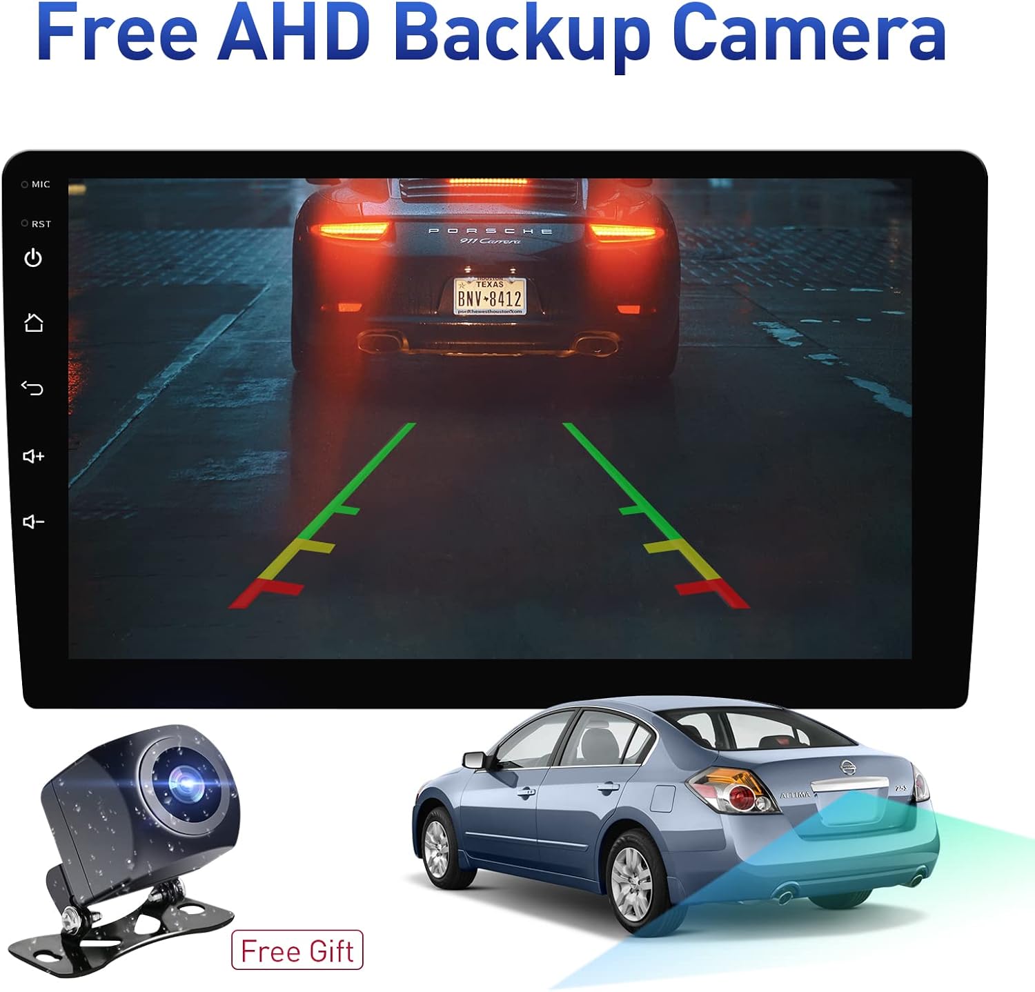 Car Radio Navigation Stereo with Carplay Android Auto Bluetooth FM AM RDS AHD Rear View Camera H462