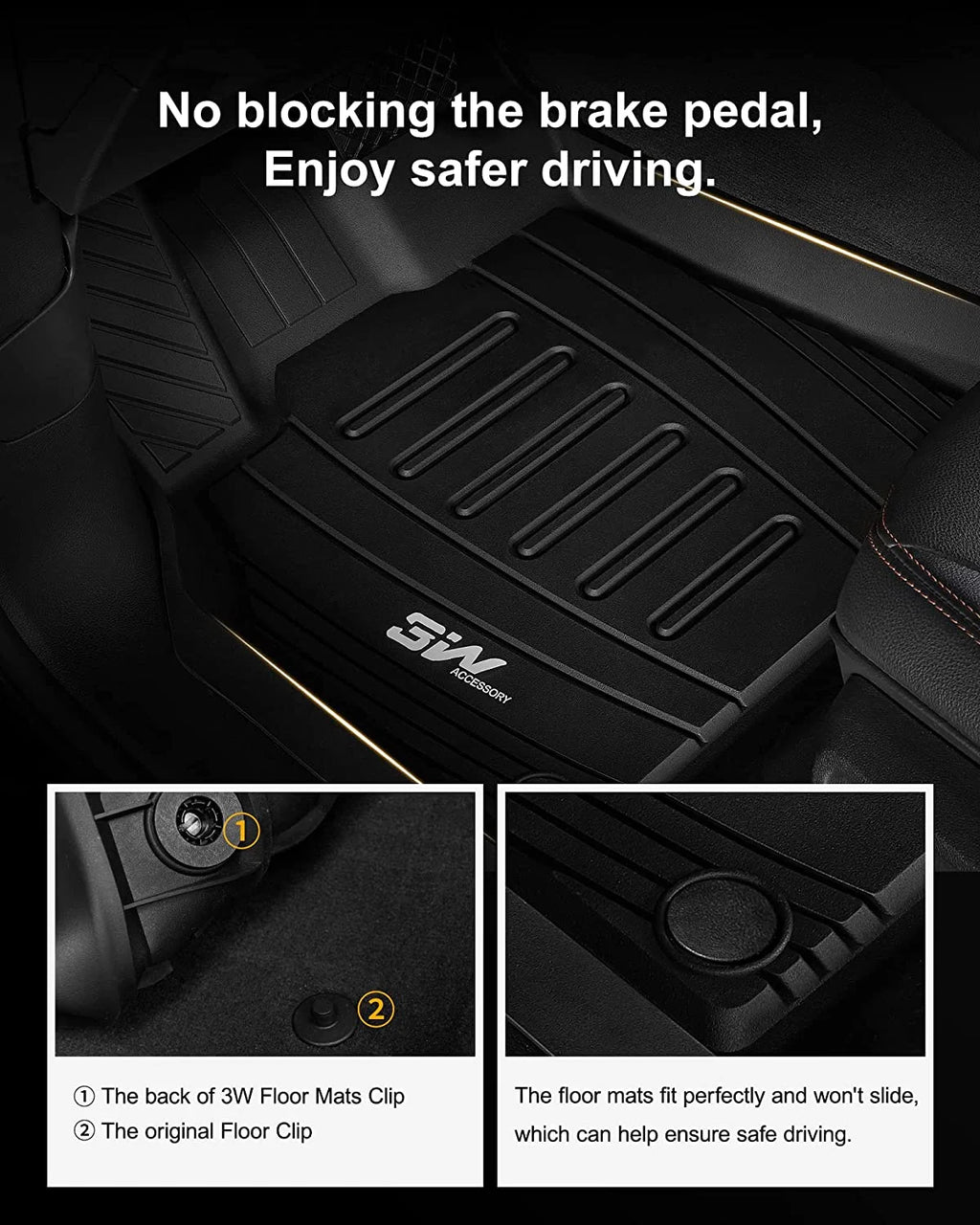 Black Floor Liner Full Set Car Liners R509
