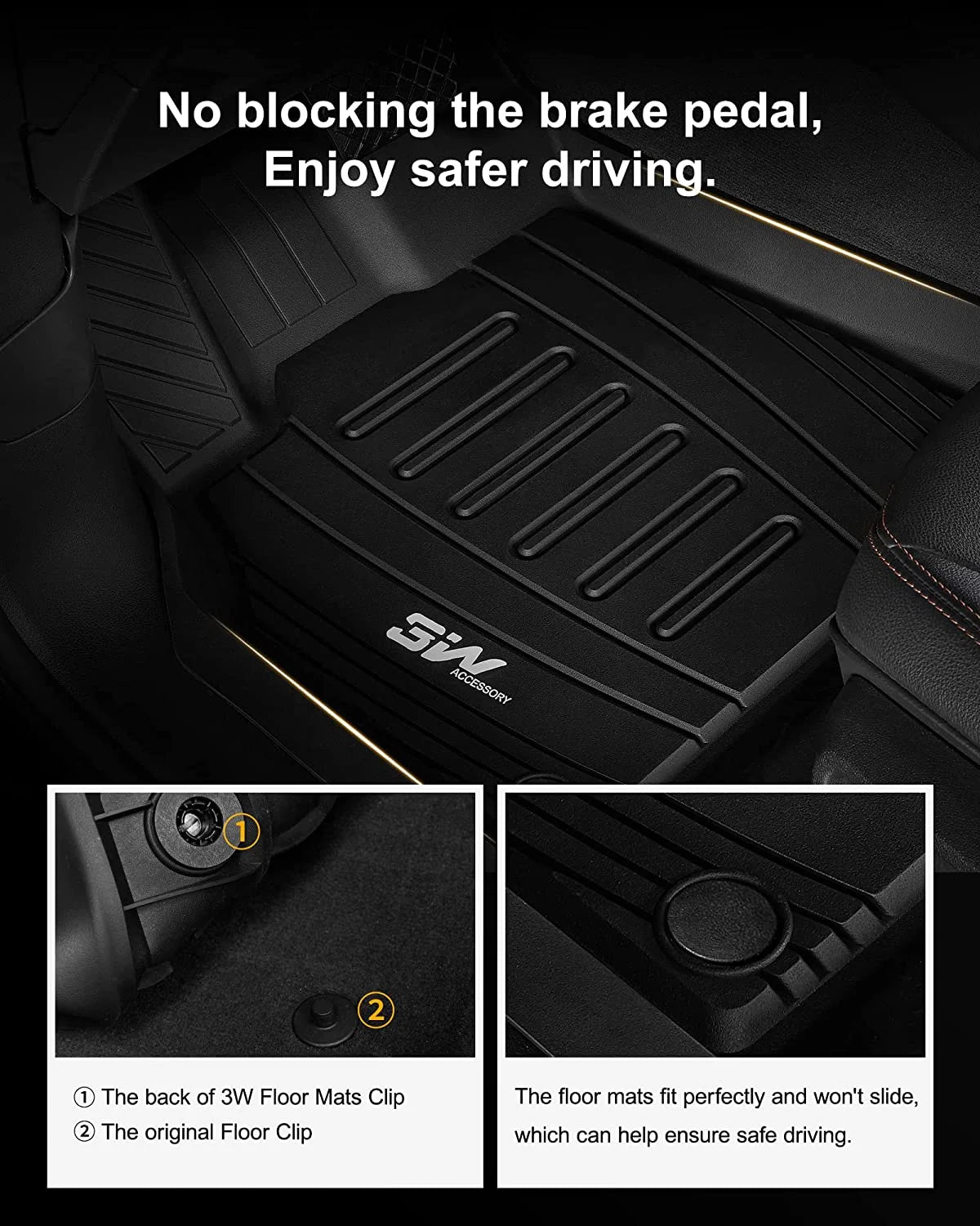 Black Floor Liner Full Set Car Liners R509