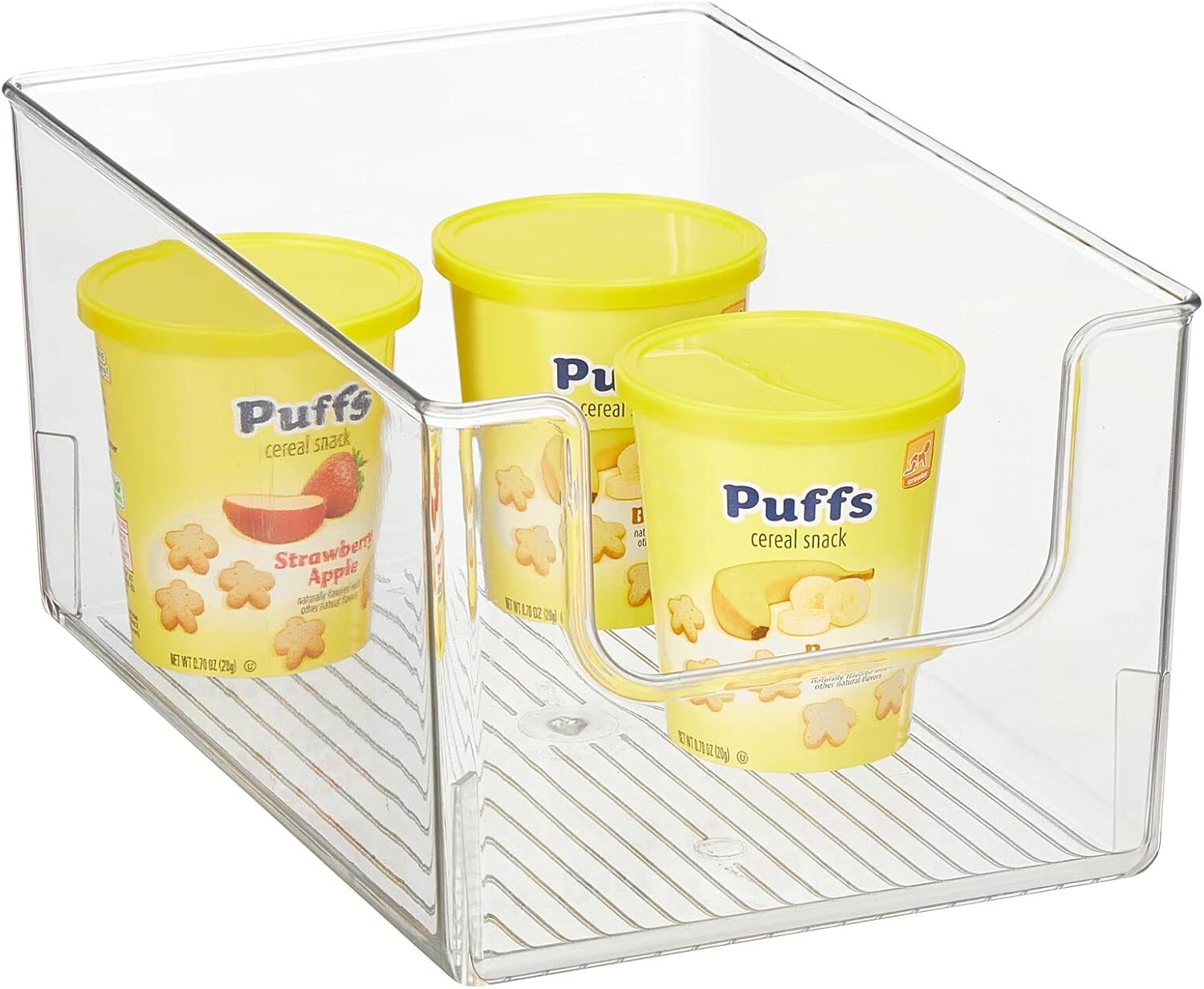 Clear Stackable Plastic Open Front Storage Organizer Bin Basket 4 Pack L69957