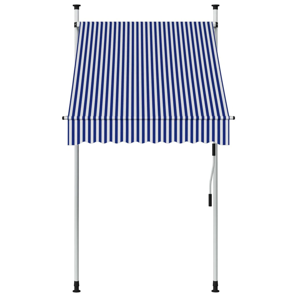 Manual Retractable Awning 39.4" Blue and White Stripes H3695