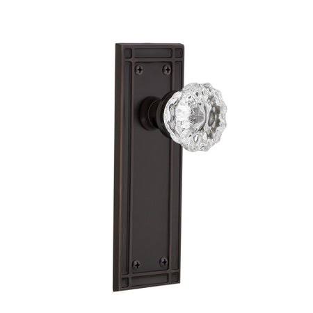Crystal Glass Double Dummy Door Knob with Mission Plate Finish: Timeless Bronze Z251