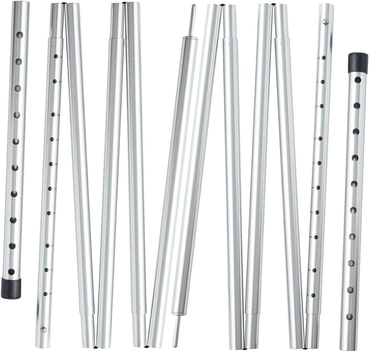 Adjustable Aluminum Tarp Poles Set of 2, 75-85 Telescoping N527069
