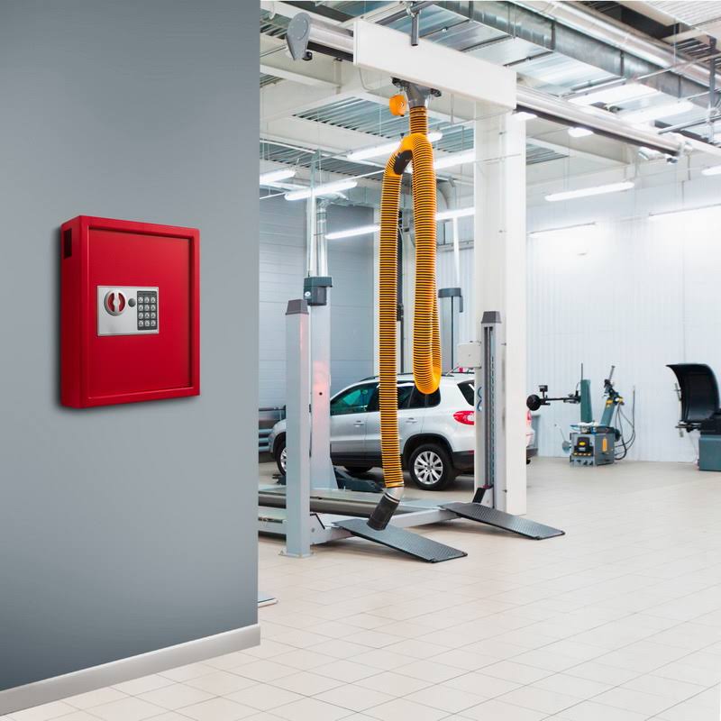 Red Steel Digital Lock Key Cabinet R135