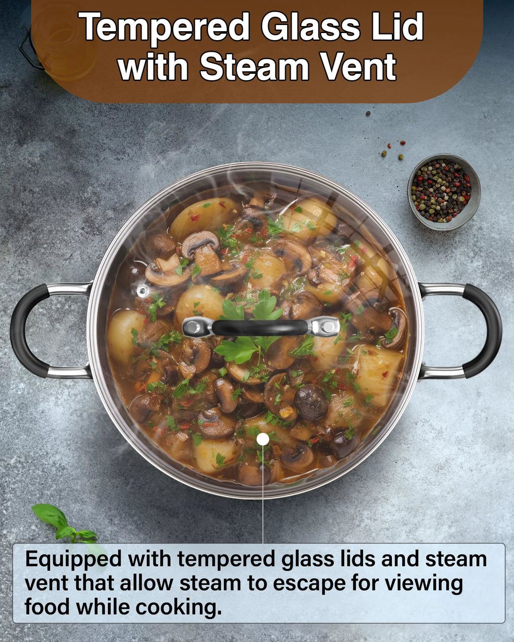 10-Piece Stainless Steel Cookware Set I3700