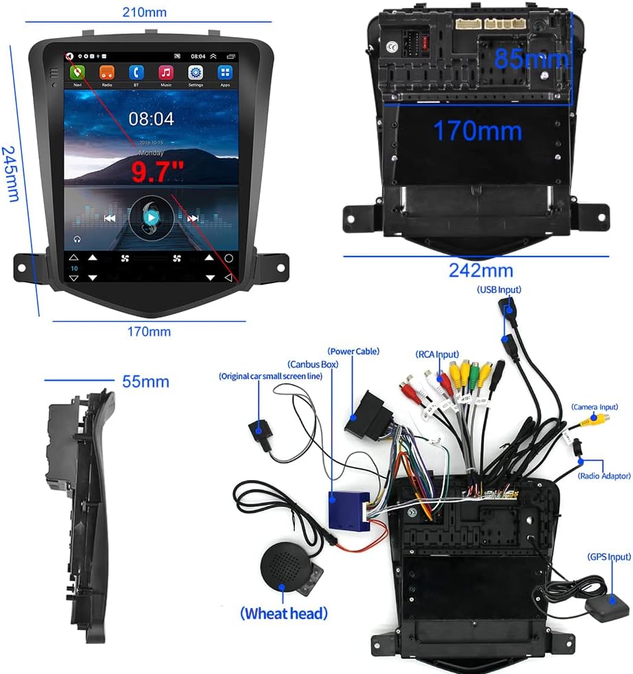 9.7 Inch HD Touchscreen Android Car Stereo with 2GB RAM 32GB ROM V889