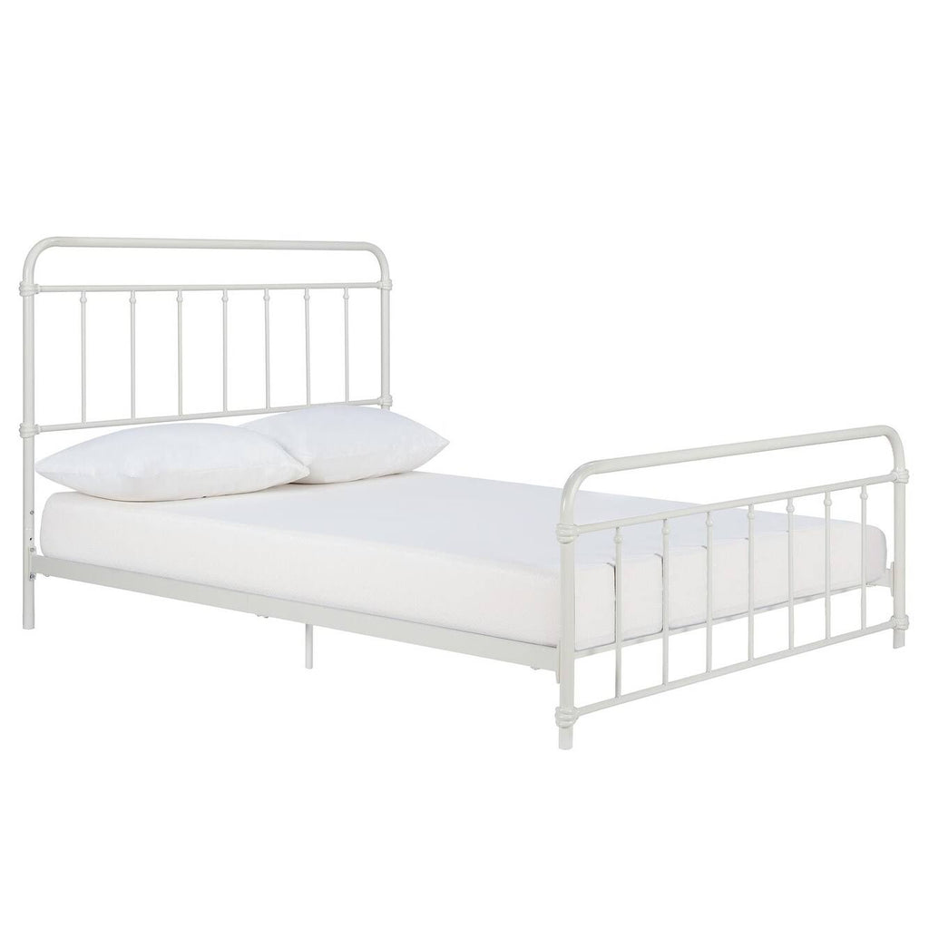 White Queen Metal Bed V4312