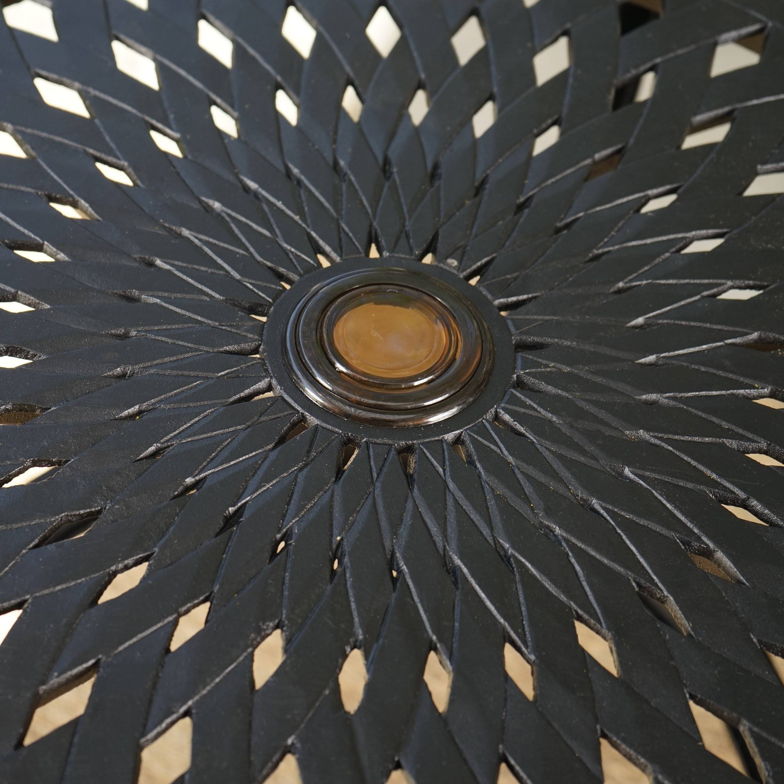 Black Sand Cast Aluminum Hexagon Table T704560